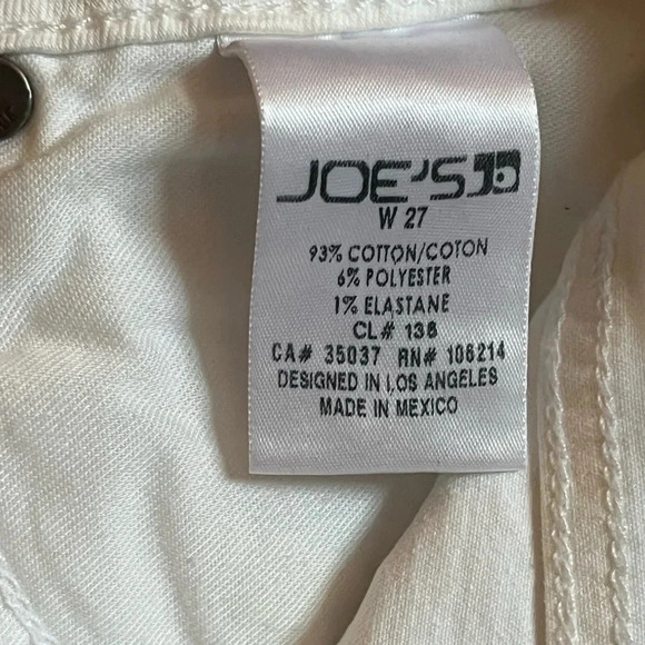 Joe’s Jeans Size 27 White Released Hem Straight Leg Cropped Jeans - Picture 8 of 10
